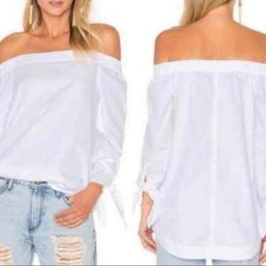Free people show some shoulder off blouse s white